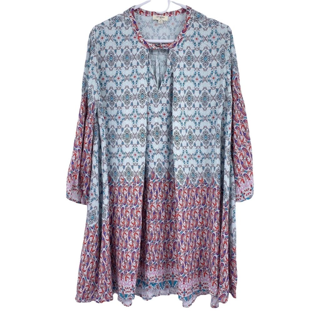 Umgee boho paisley print tunic bell sleeves